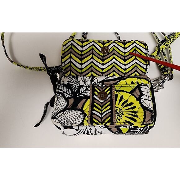 Vera Bradley Women Citron Crossbody Wallett Triple Compartment - Picture 12 of 12